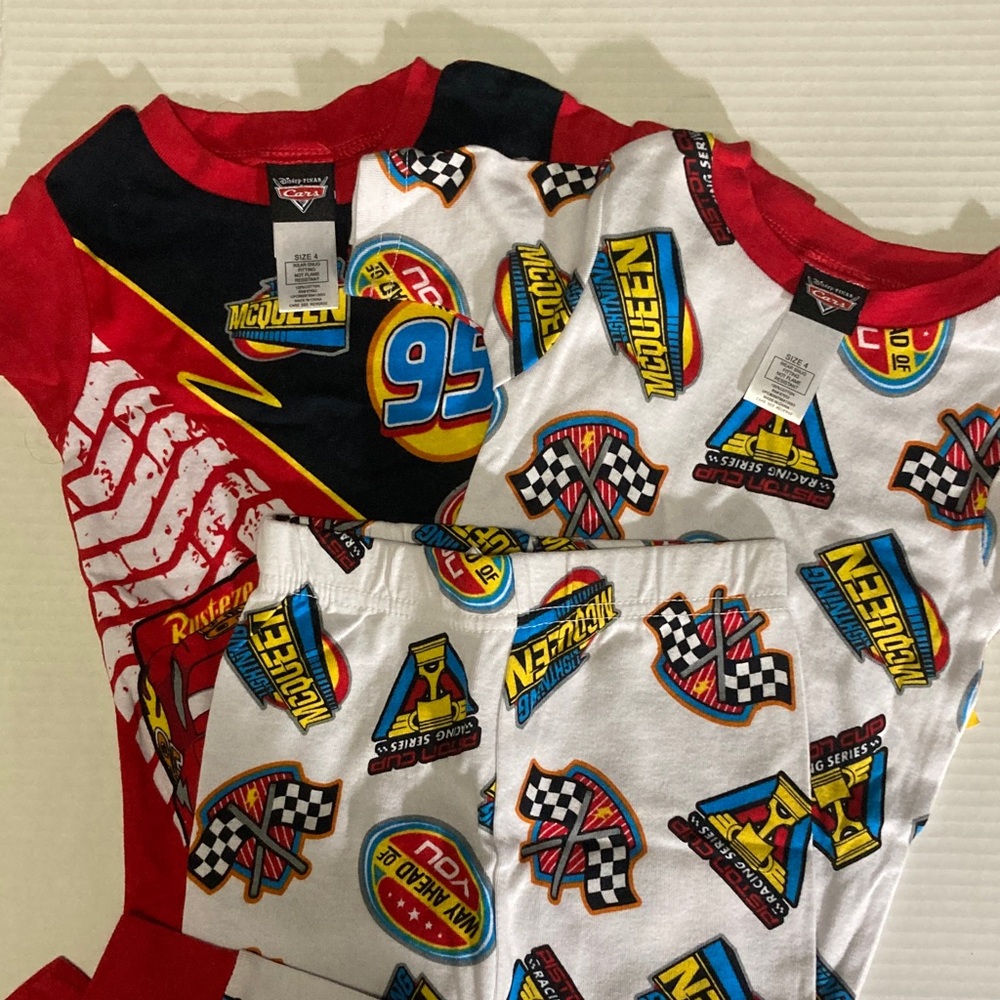 Disney Cars Kids T-Shirts - Red, Black, White, Yellow, Blue Pajama Set